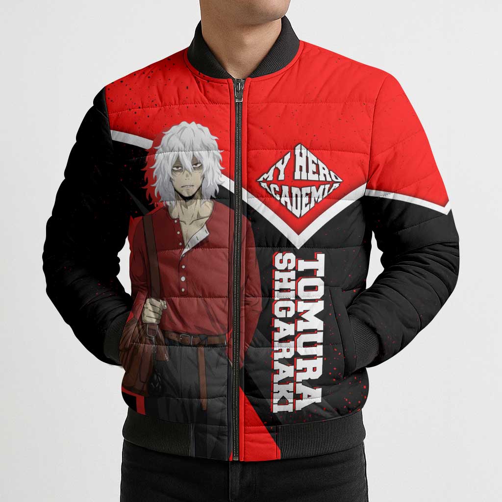 Tomura Shigaraki My Hero Academia Bomber Puffer Jacket Anime Grunge Splatter Graphic Style