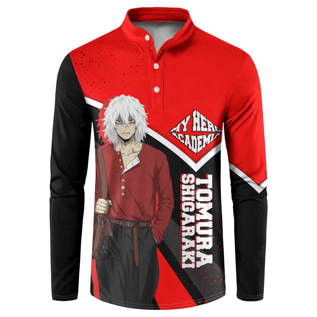 Tomura Shigaraki My Hero Academia Button Sweatshirt Anime Grunge Splatter Graphic Style
