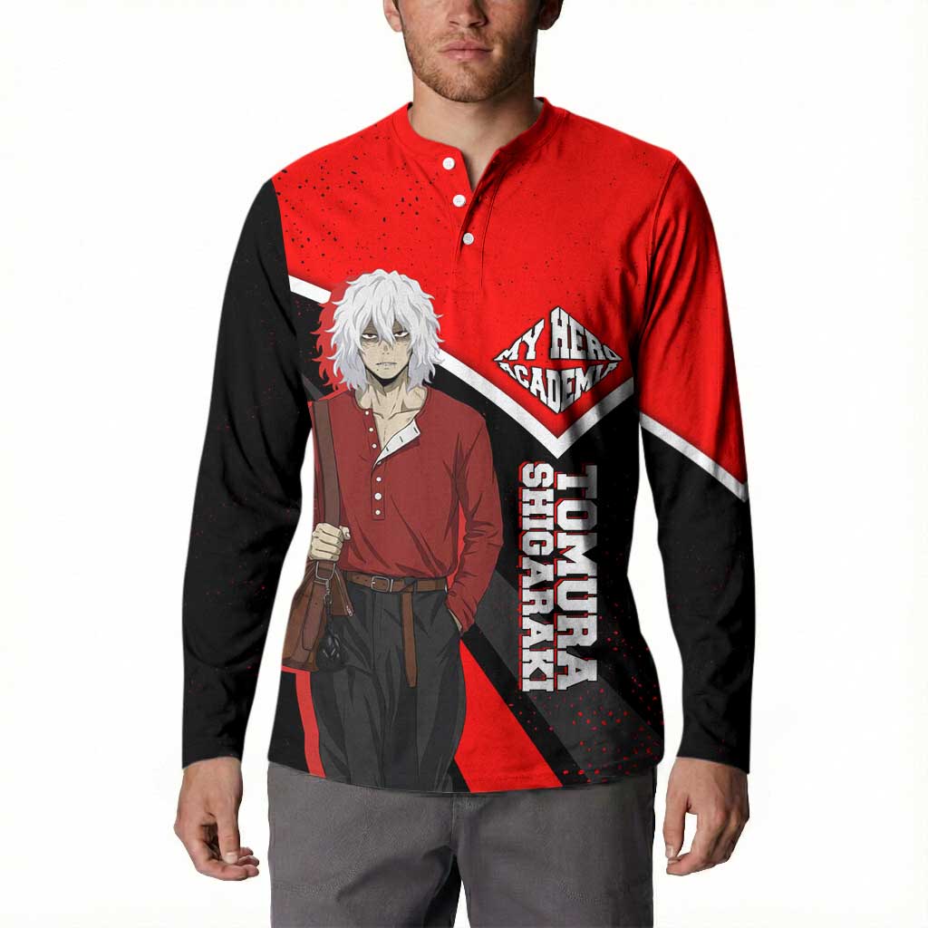 Tomura Shigaraki My Hero Academia Button Sweatshirt Anime Grunge Splatter Graphic Style