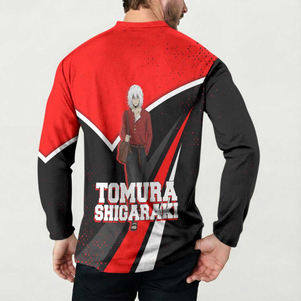 Tomura Shigaraki My Hero Academia Button Sweatshirt Anime Grunge Splatter Graphic Style