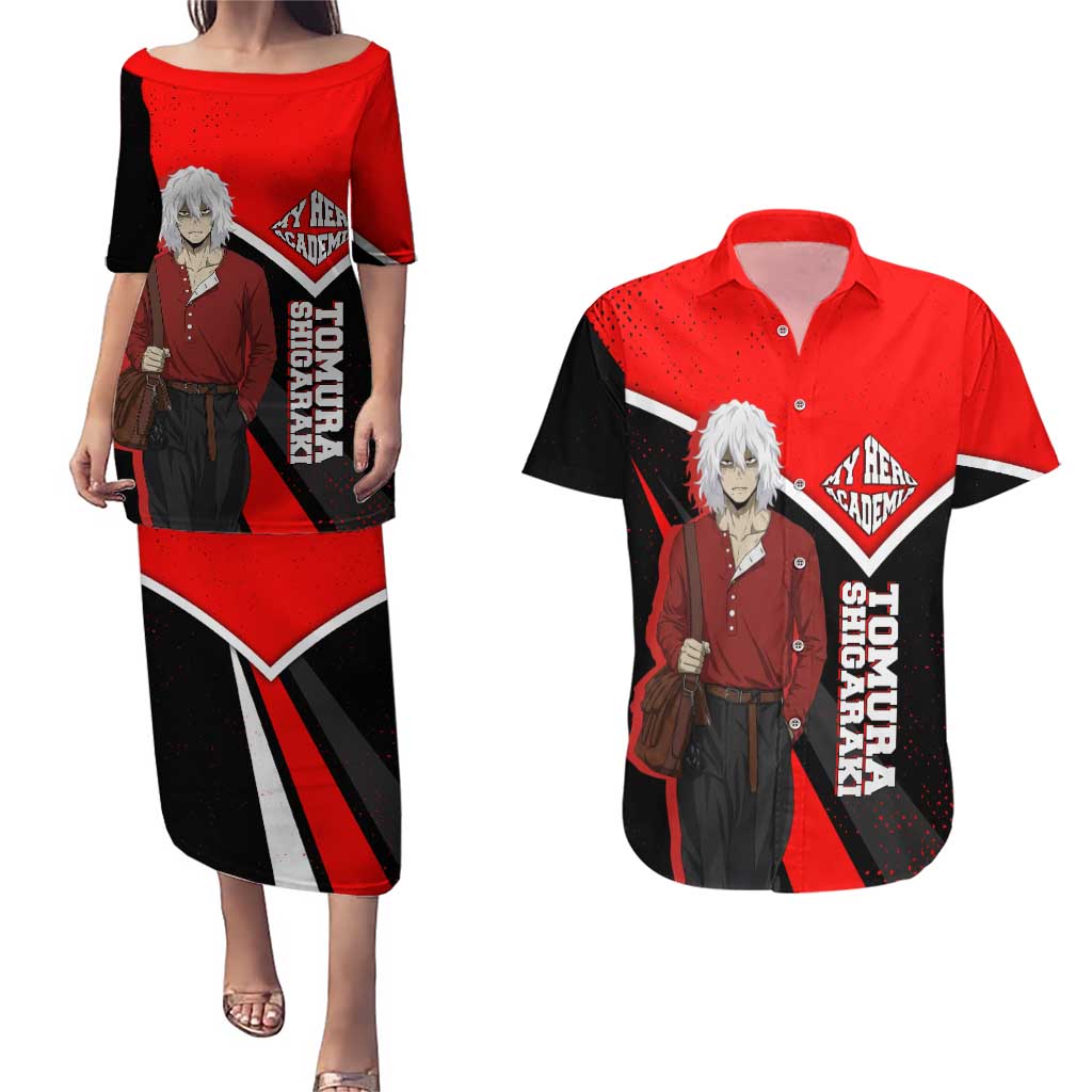 Tomura Shigaraki My Hero Academia Couples Matching Puletasi and Hawaiian Shirt Anime Grunge Splatter Graphic Style