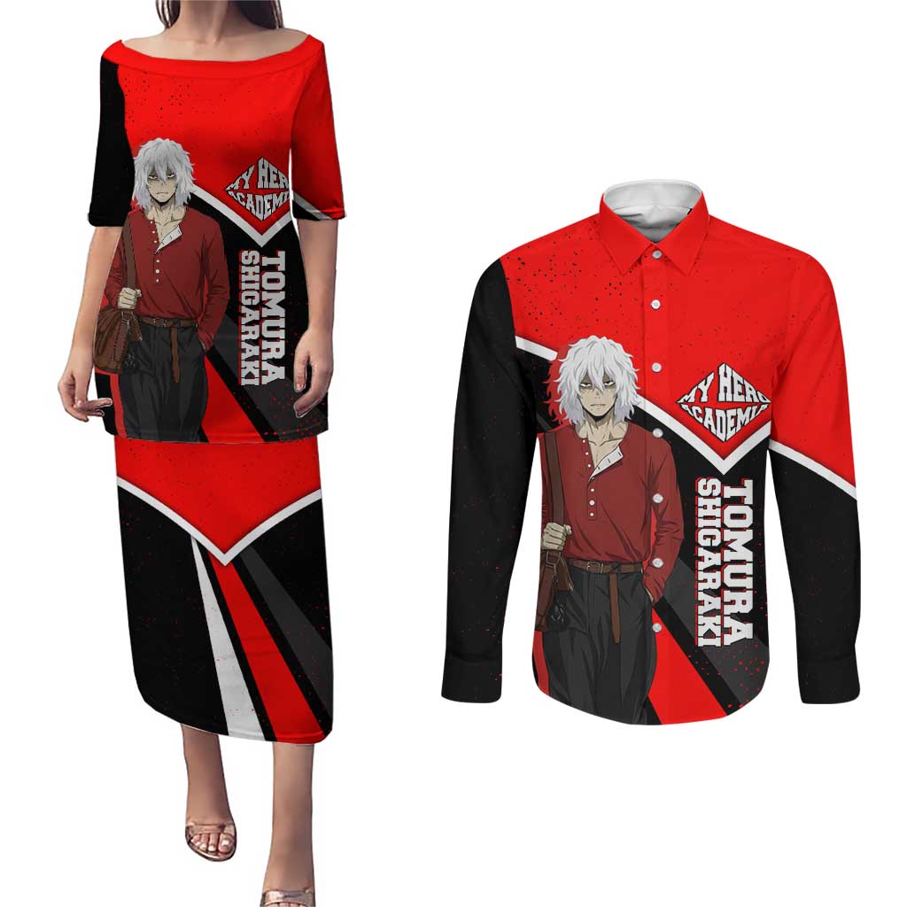 Tomura Shigaraki My Hero Academia Couples Matching Puletasi and Long Sleeve Button Shirt Anime Grunge Splatter Graphic Style