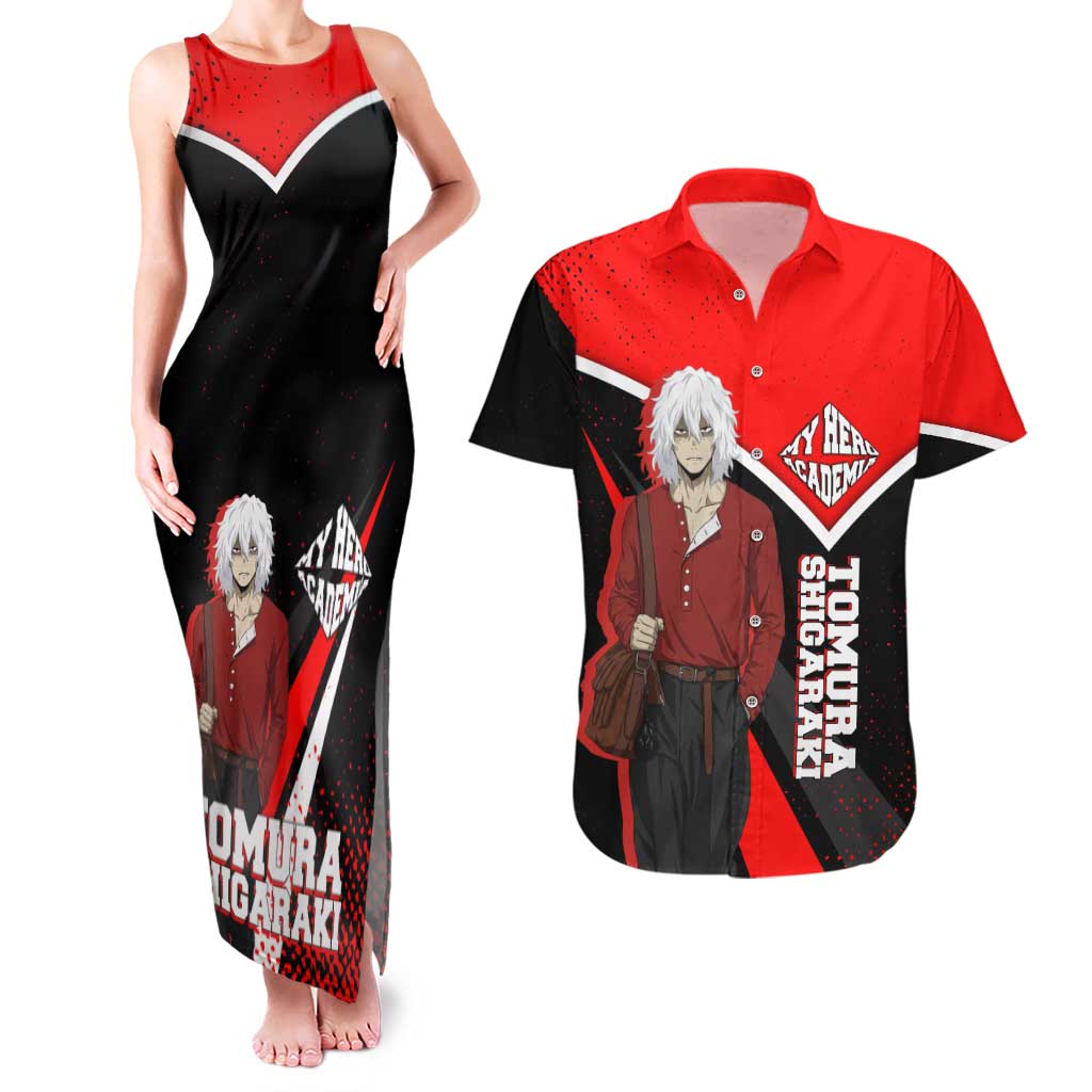 Tomura Shigaraki My Hero Academia Couples Matching Tank Maxi Dress and Hawaiian Shirt Anime Grunge Splatter Graphic Style