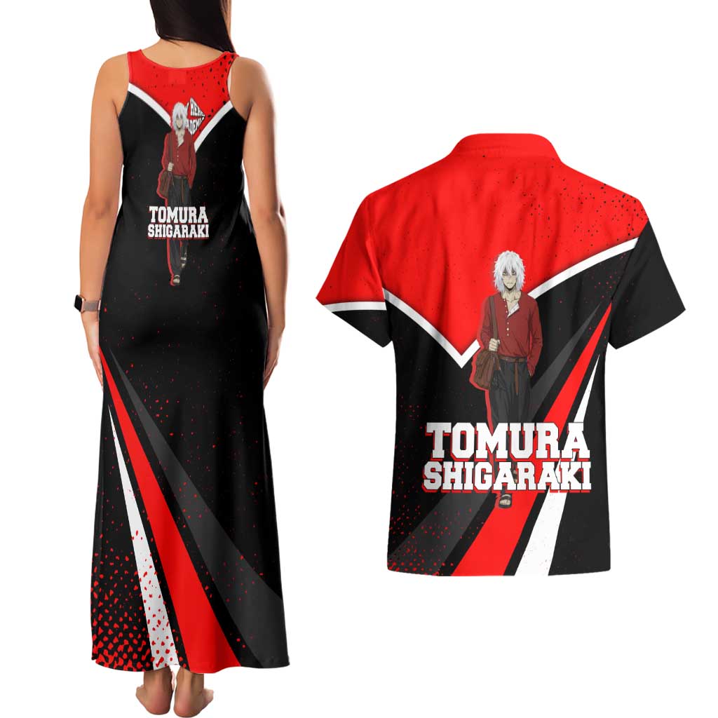 Tomura Shigaraki My Hero Academia Couples Matching Tank Maxi Dress and Hawaiian Shirt Anime Grunge Splatter Graphic Style