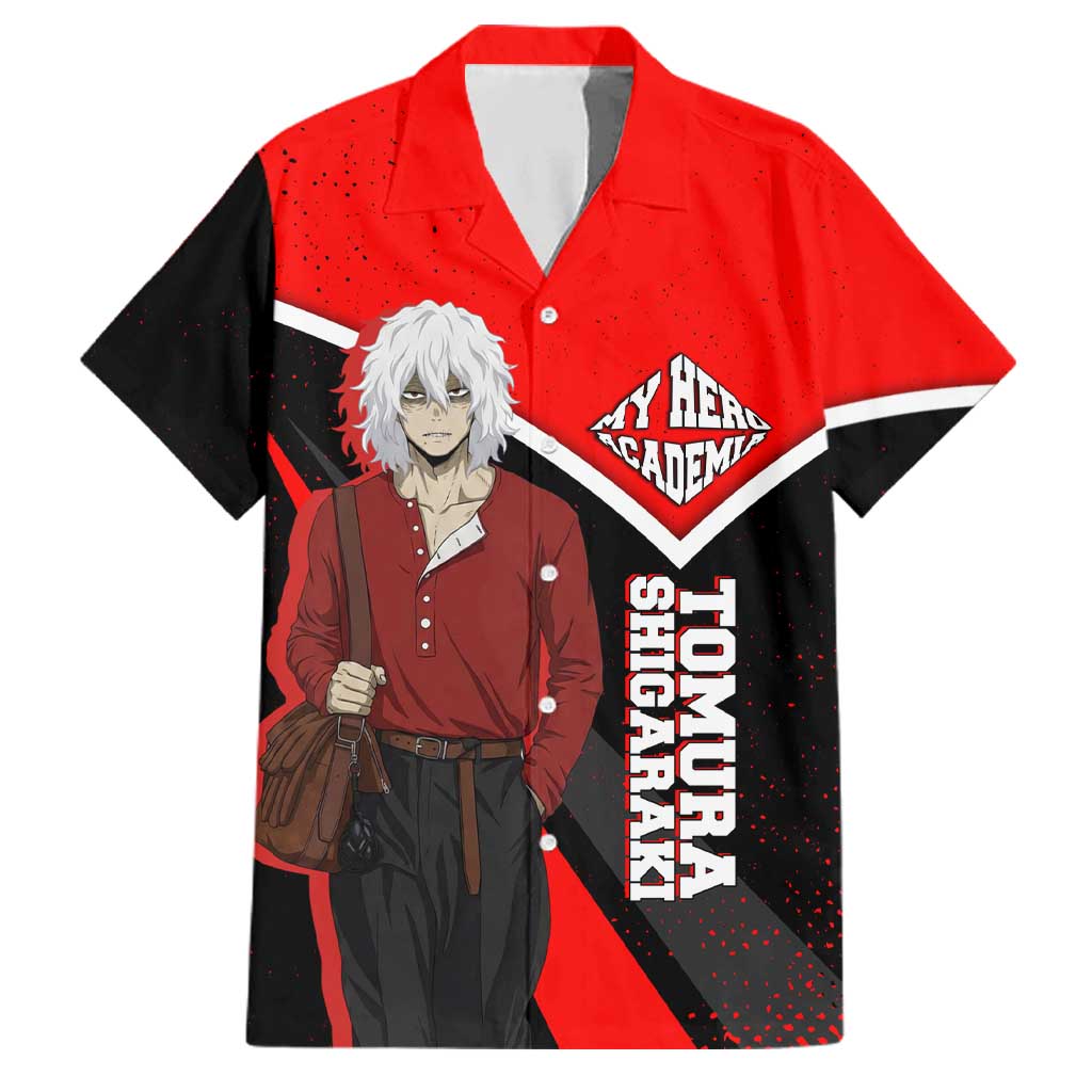 Tomura Shigaraki My Hero Academia Family Matching Off The Shoulder Long Sleeve Dress and Hawaiian Shirt Anime Grunge Splatter Graphic Style