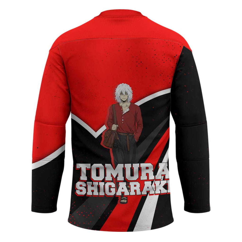 Tomura Shigaraki My Hero Academia Hockey Jersey Anime Grunge Splatter Graphic Style