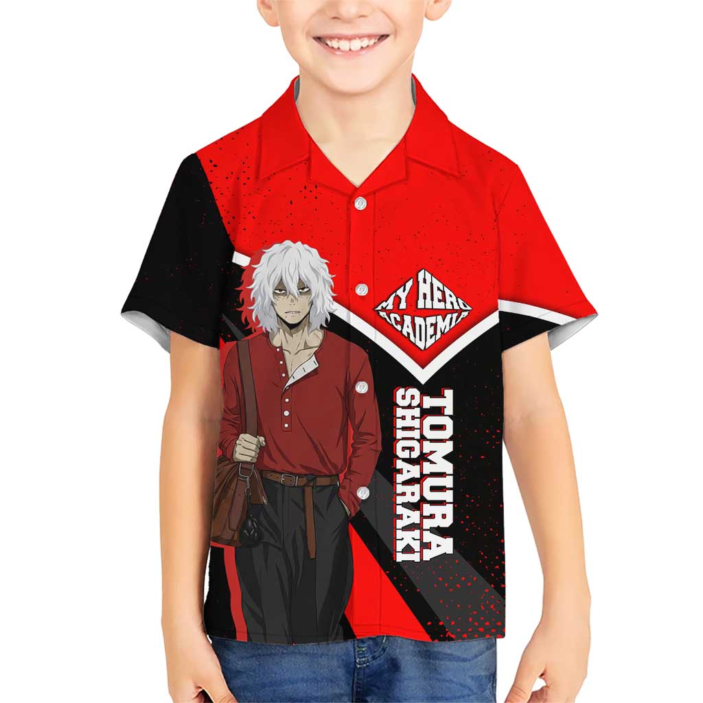 Tomura Shigaraki My Hero Academia Kid Hawaiian Shirt Anime Grunge Splatter Graphic Style