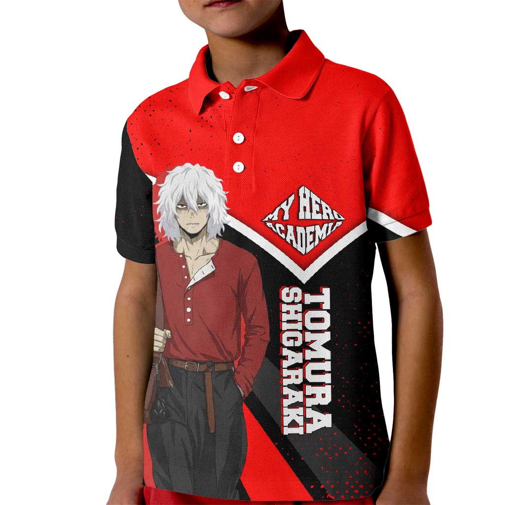 Tomura Shigaraki My Hero Academia Kid Polo Shirt Anime Grunge Splatter Graphic Style