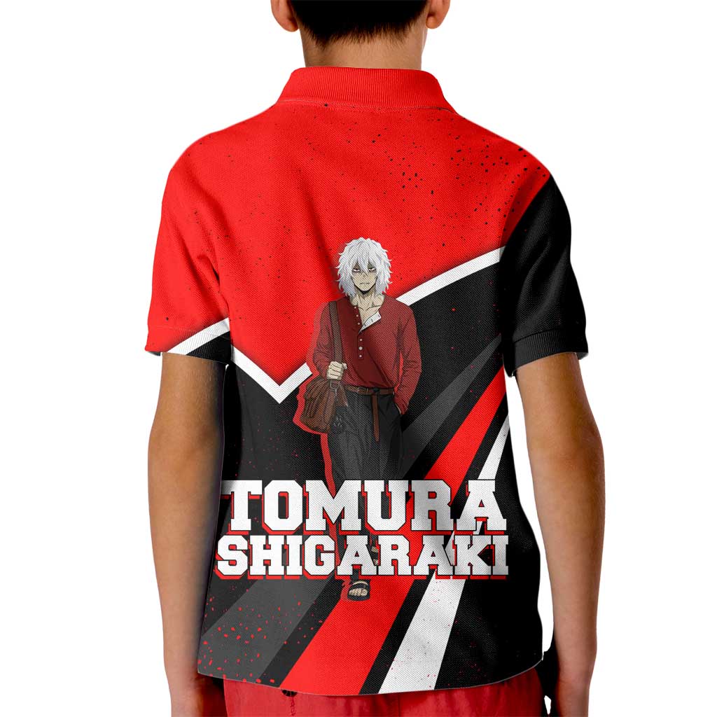 Tomura Shigaraki My Hero Academia Kid Polo Shirt Anime Grunge Splatter Graphic Style