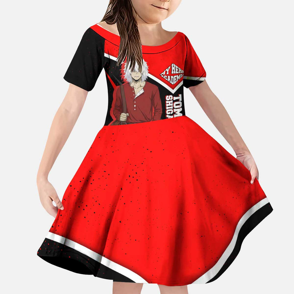 Tomura Shigaraki My Hero Academia Kid Short Sleeve Dress Anime Grunge Splatter Graphic Style
