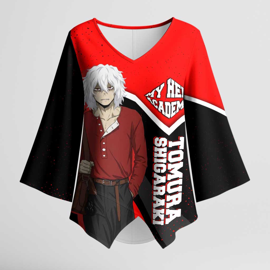Tomura Shigaraki My Hero Academia Kimono Sleeve Blouse Anime Grunge Splatter Graphic Style