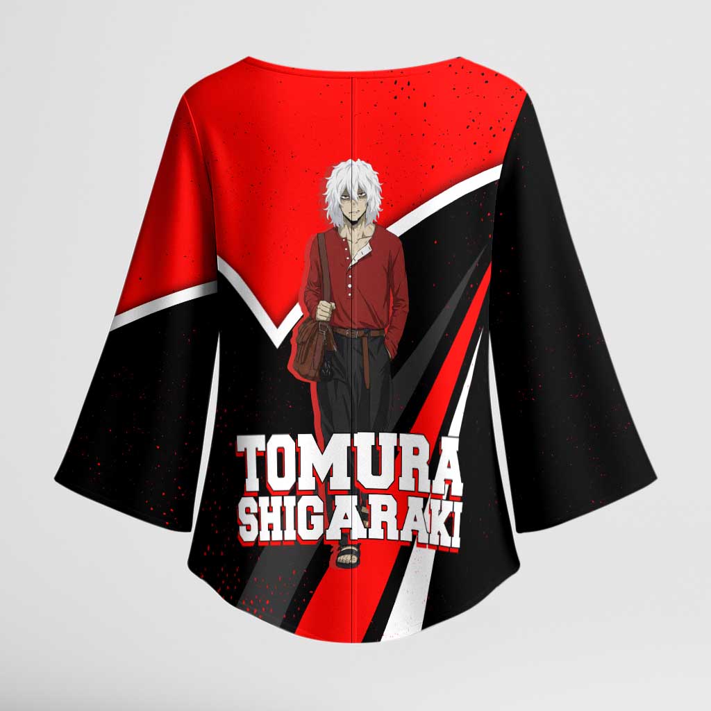 Tomura Shigaraki My Hero Academia Kimono Sleeve Blouse Anime Grunge Splatter Graphic Style