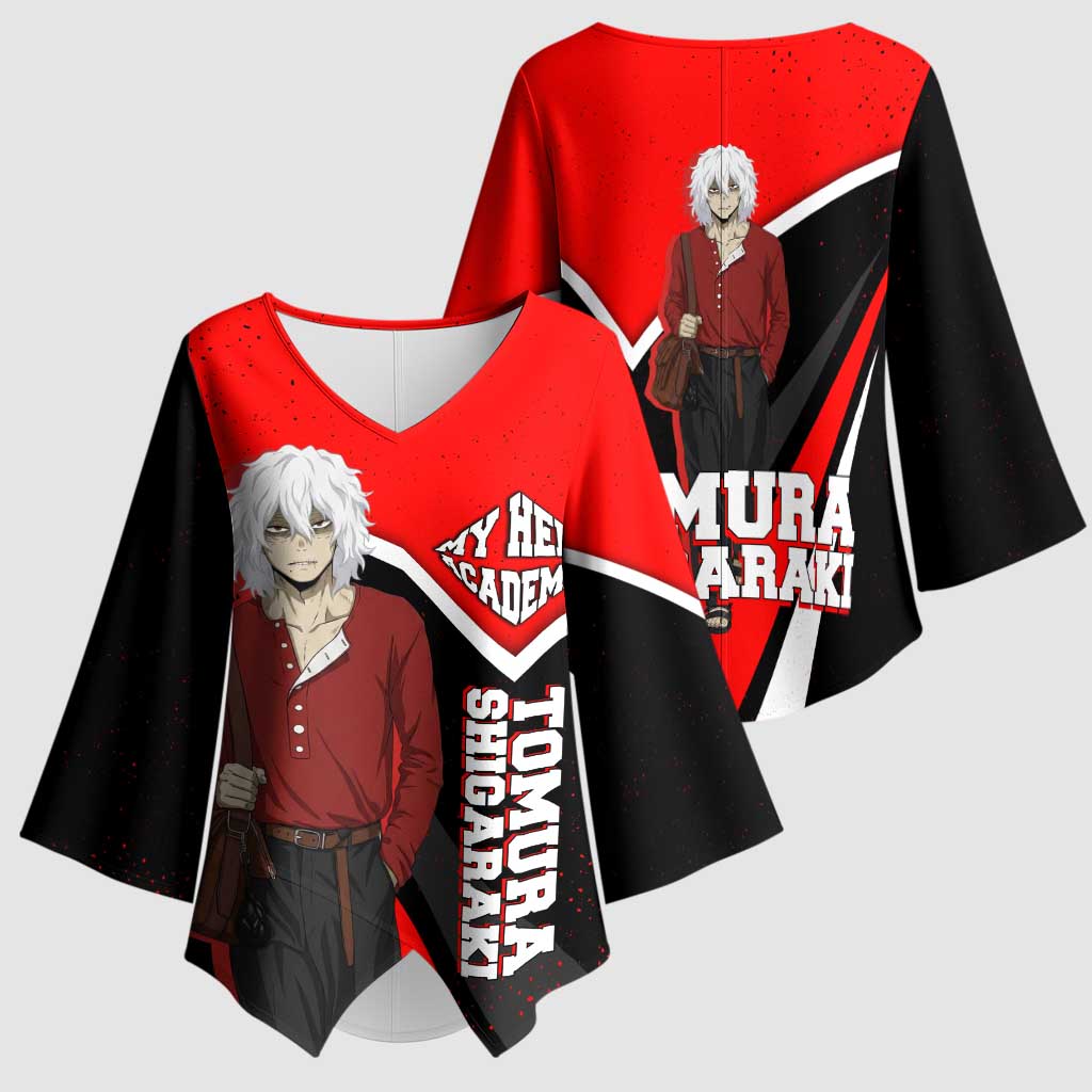 Tomura Shigaraki My Hero Academia Kimono Sleeve Blouse Anime Grunge Splatter Graphic Style