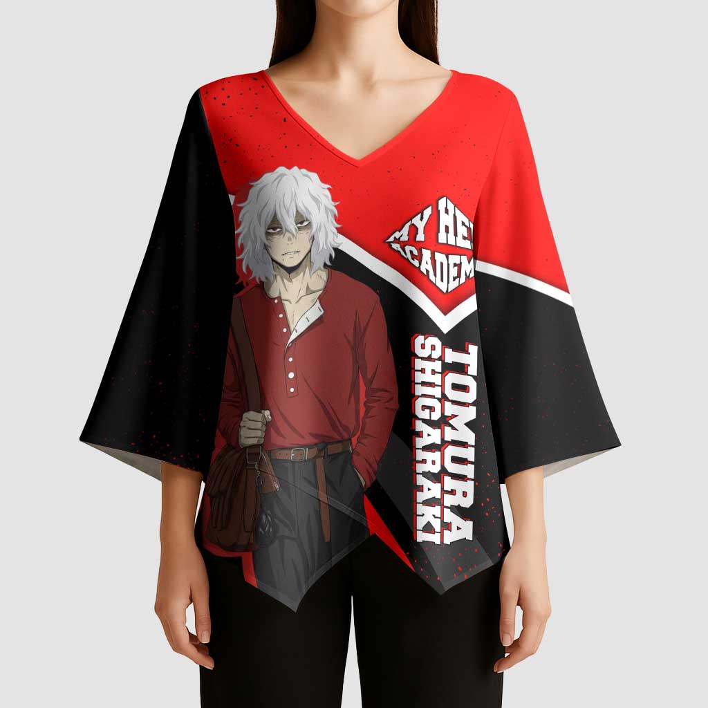 Tomura Shigaraki My Hero Academia Kimono Sleeve Blouse Anime Grunge Splatter Graphic Style