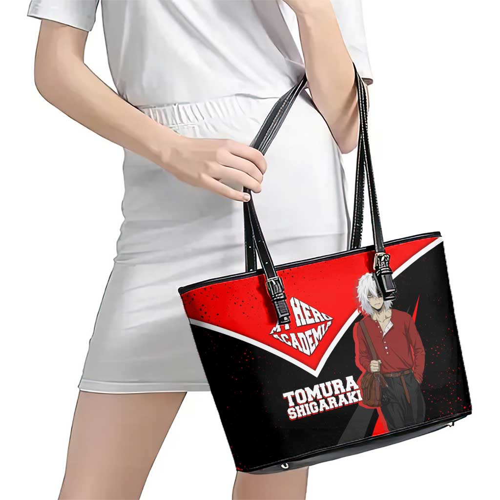 Tomura Shigaraki My Hero Academia Leather Tote Bag Anime Grunge Splatter Graphic Style