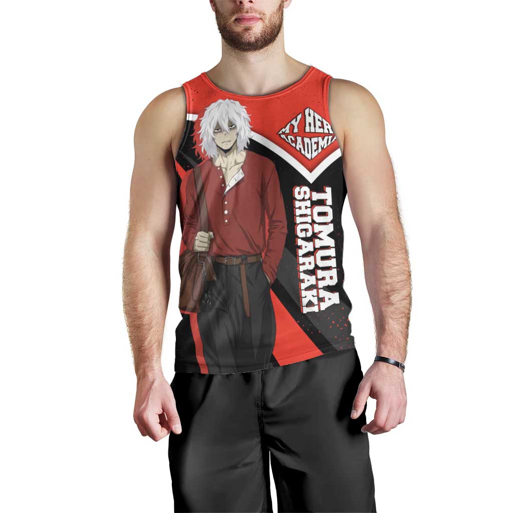Tomura Shigaraki My Hero Academia Men Tank Top Anime Grunge Splatter Graphic Style