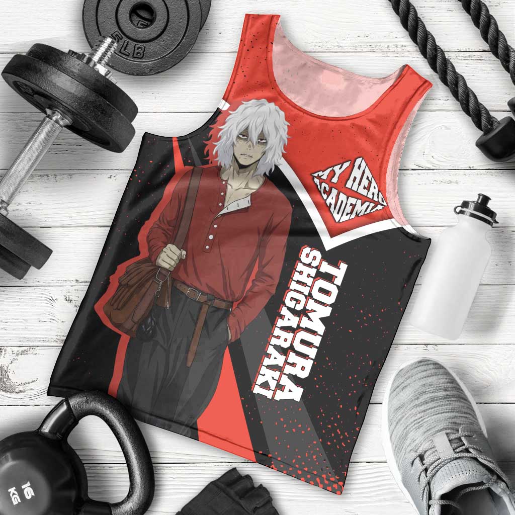 Tomura Shigaraki My Hero Academia Men Tank Top Anime Grunge Splatter Graphic Style