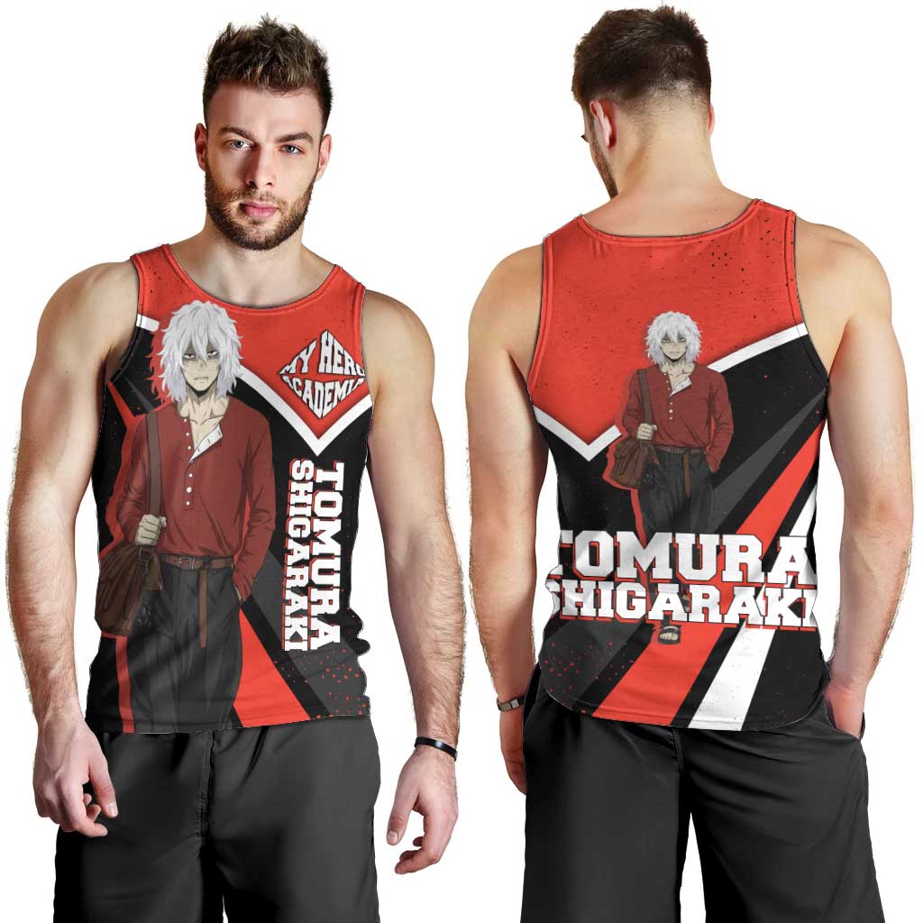 Tomura Shigaraki My Hero Academia Men Tank Top Anime Grunge Splatter Graphic Style