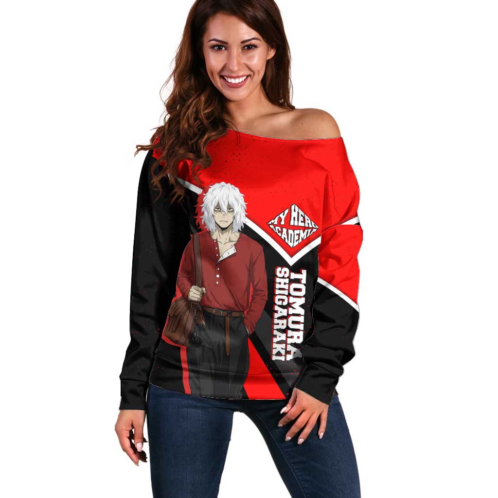 Tomura Shigaraki My Hero Academia Off Shoulder Sweater Anime Grunge Splatter Graphic Style