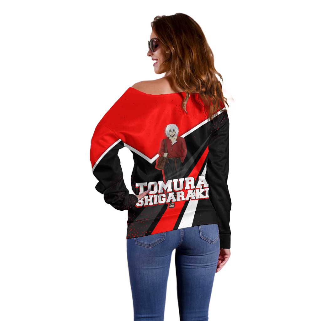 Tomura Shigaraki My Hero Academia Off Shoulder Sweater Anime Grunge Splatter Graphic Style