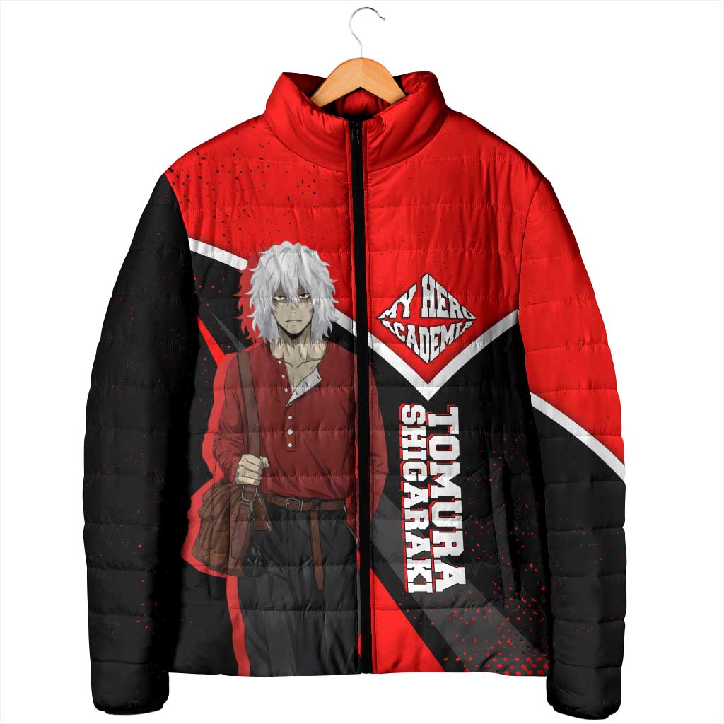 Tomura Shigaraki My Hero Academia Padded Jacket Anime Grunge Splatter Graphic Style