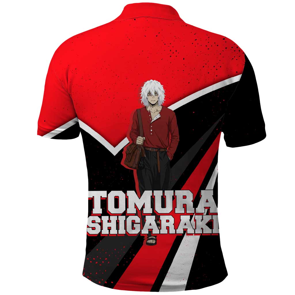Tomura Shigaraki My Hero Academia Polo Shirt Anime Grunge Splatter Graphic Style