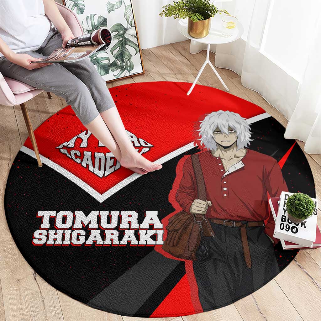 Tomura Shigaraki My Hero Academia Round Carpet Anime Grunge Splatter Graphic Style