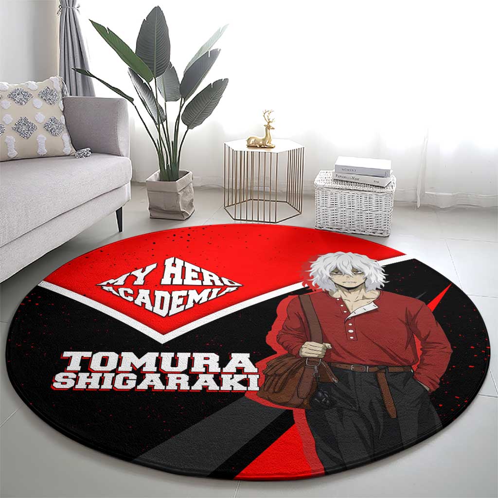 Tomura Shigaraki My Hero Academia Round Carpet Anime Grunge Splatter Graphic Style
