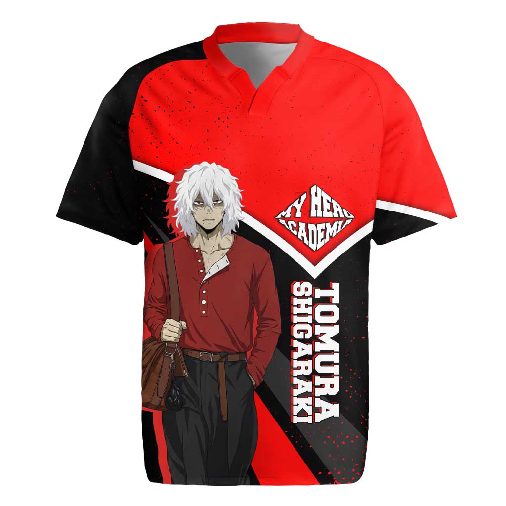 Tomura Shigaraki My Hero Academia Rugby Jersey Anime Grunge Splatter Graphic Style