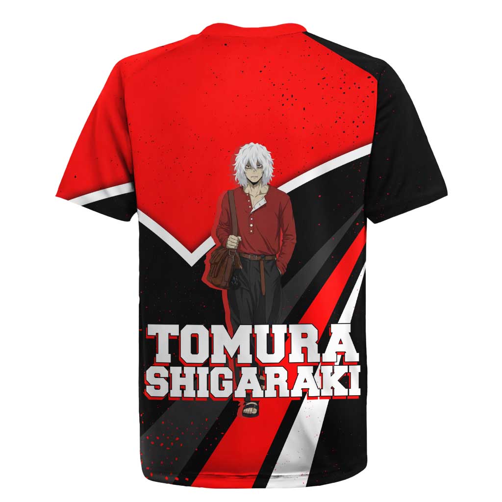 Tomura Shigaraki My Hero Academia Rugby Jersey Anime Grunge Splatter Graphic Style