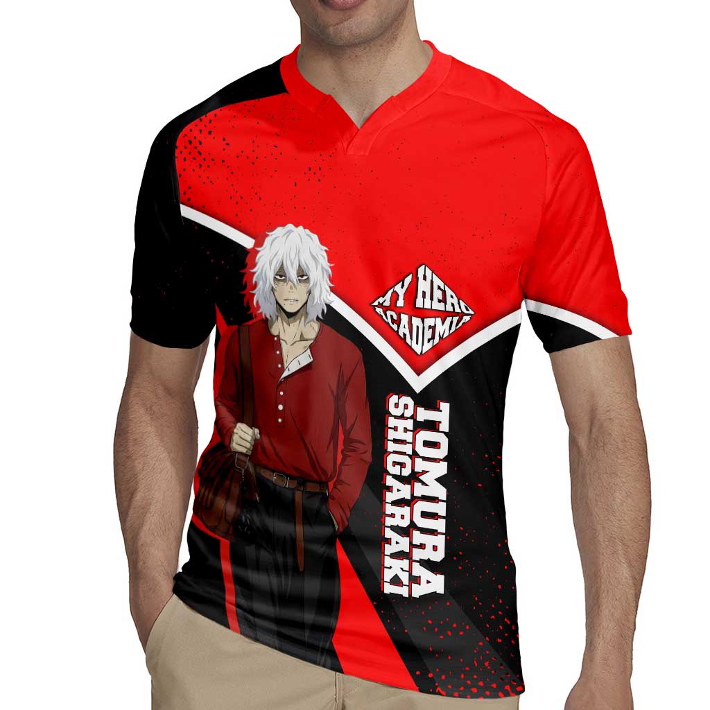 Tomura Shigaraki My Hero Academia Rugby Jersey Anime Grunge Splatter Graphic Style