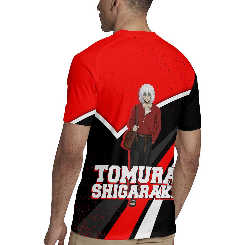 Tomura Shigaraki My Hero Academia Rugby Jersey Anime Grunge Splatter Graphic Style