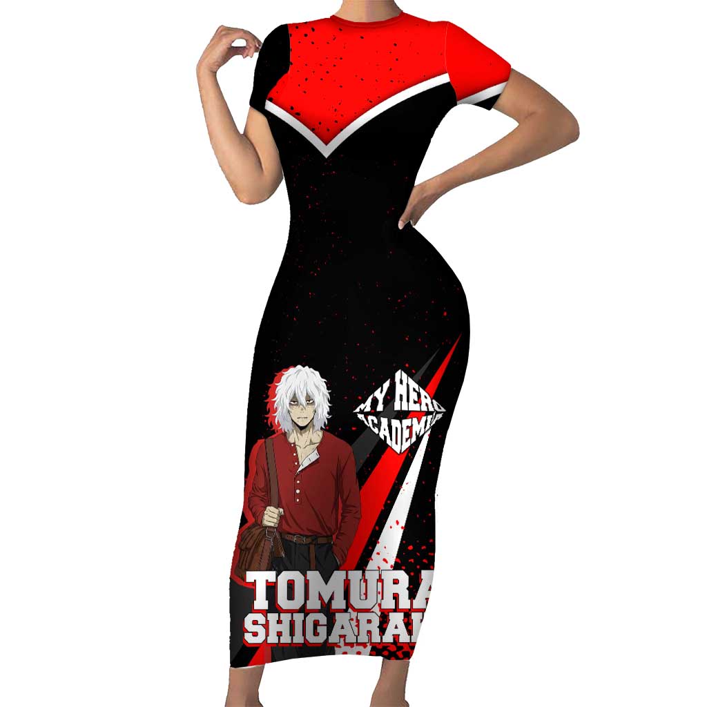 Tomura Shigaraki My Hero Academia Short Sleeve Bodycon Dress Anime Grunge Splatter Graphic Style