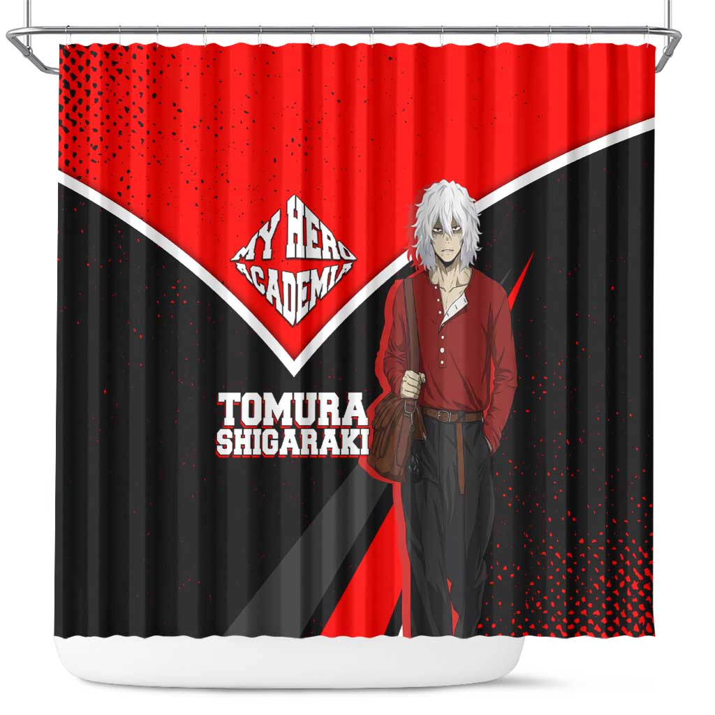 Tomura Shigaraki My Hero Academia Shower Curtain Anime Grunge Splatter Graphic Style
