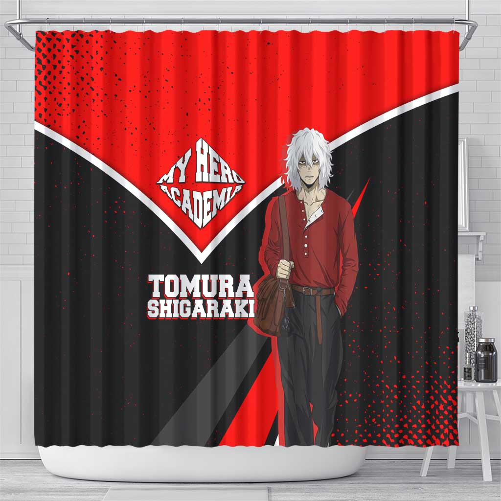 Tomura Shigaraki My Hero Academia Shower Curtain Anime Grunge Splatter Graphic Style