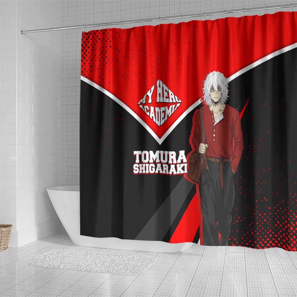 Tomura Shigaraki My Hero Academia Shower Curtain Anime Grunge Splatter Graphic Style