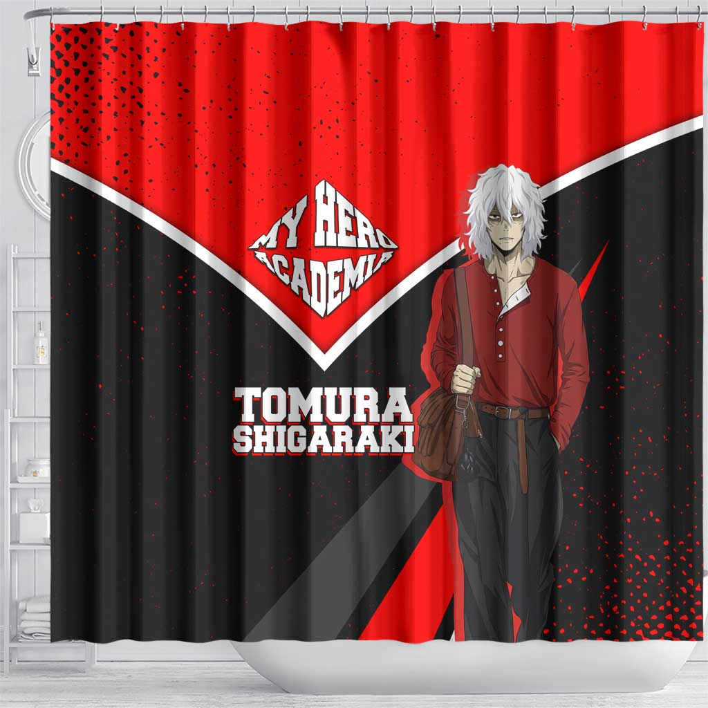 Tomura Shigaraki My Hero Academia Shower Curtain Anime Grunge Splatter Graphic Style