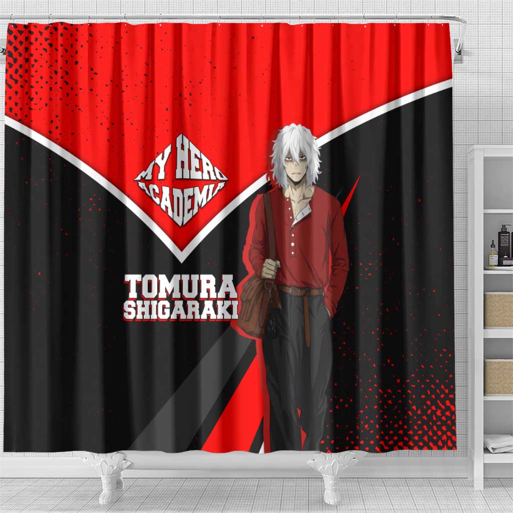 Tomura Shigaraki My Hero Academia Shower Curtain Anime Grunge Splatter Graphic Style