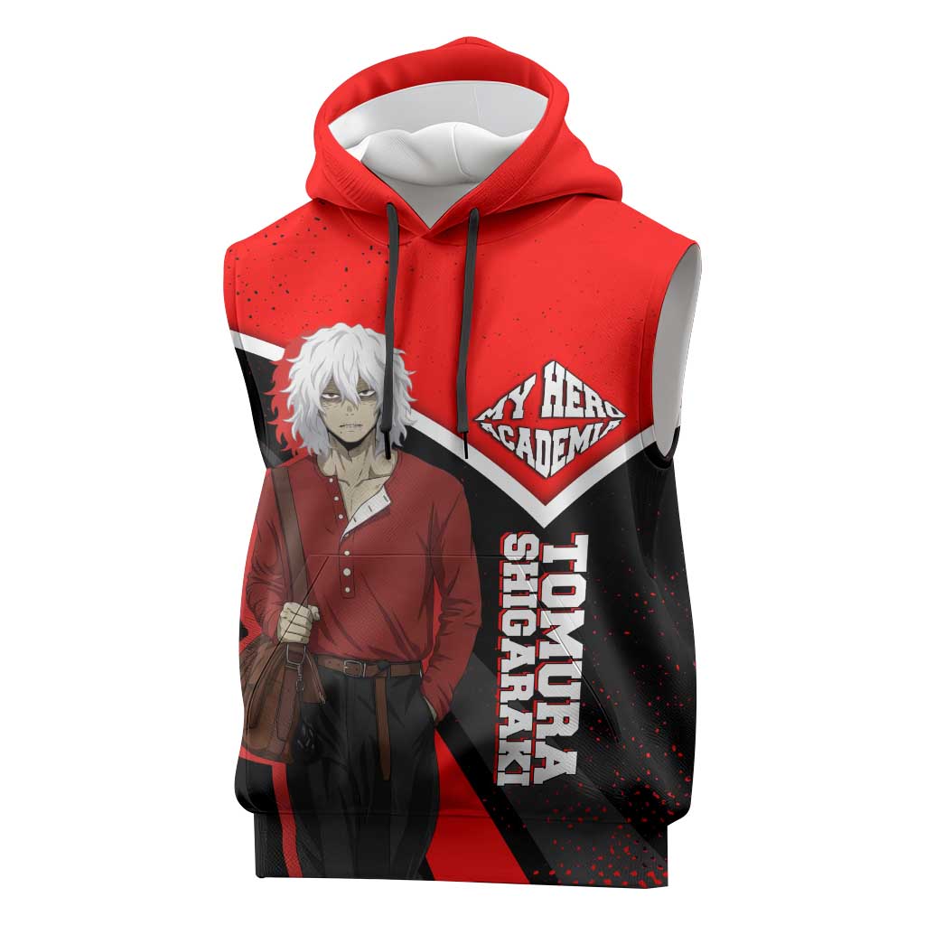 Tomura Shigaraki My Hero Academia Sleeveless Hoodie Anime Grunge Splatter Graphic Style