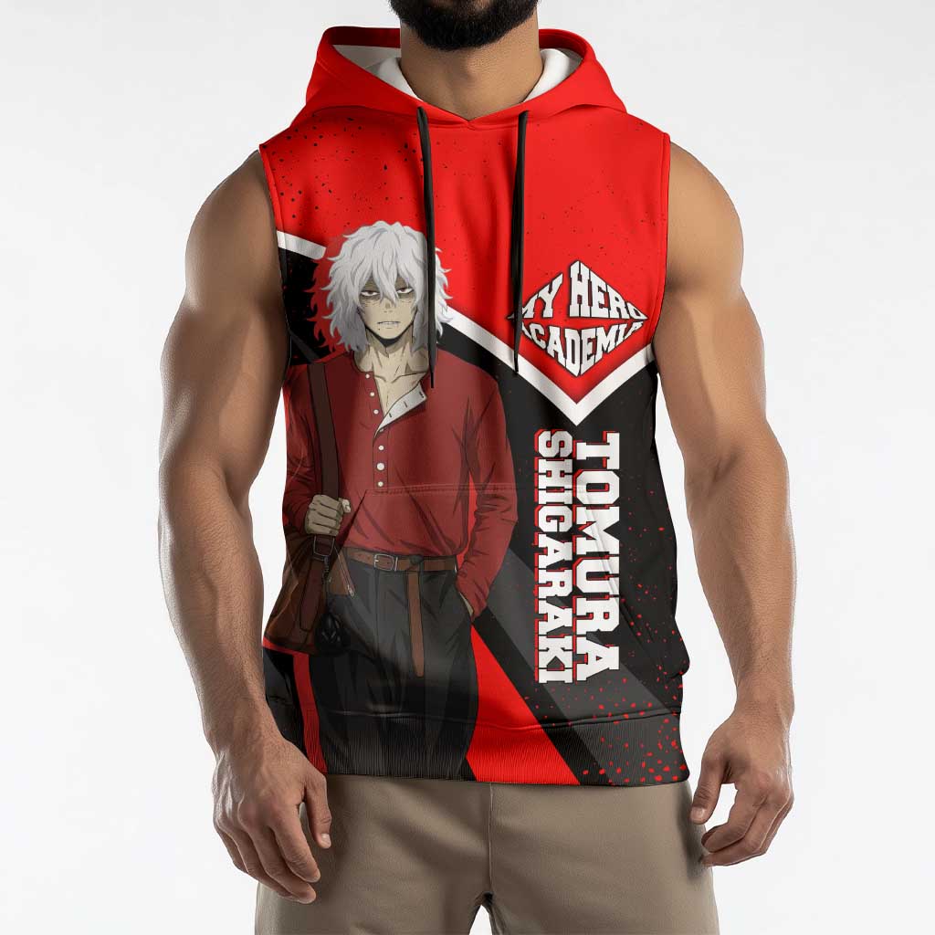 Tomura Shigaraki My Hero Academia Sleeveless Hoodie Anime Grunge Splatter Graphic Style