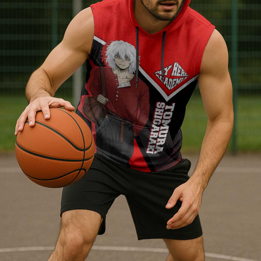 Tomura Shigaraki My Hero Academia Sleeveless Hoodie Anime Grunge Splatter Graphic Style