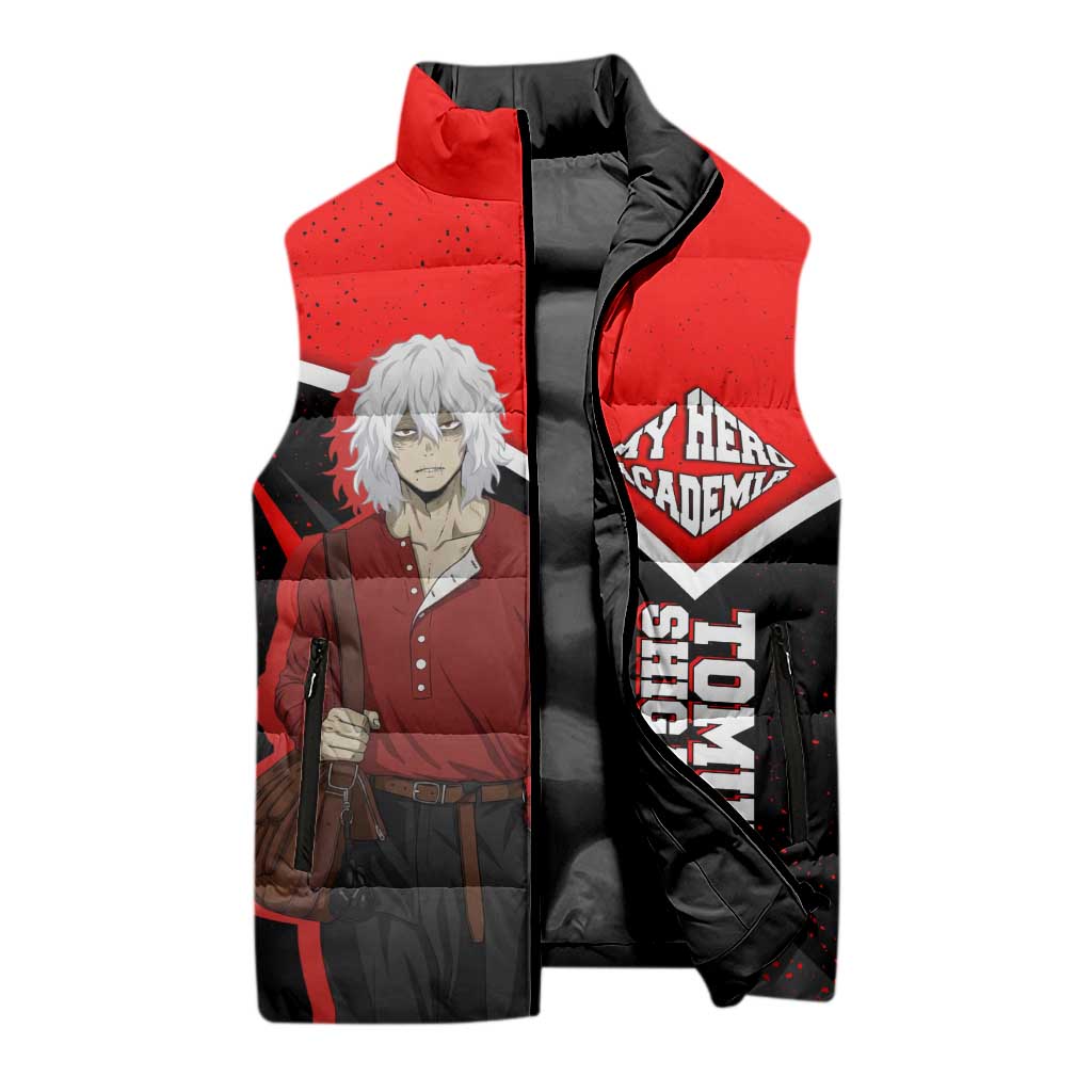 Tomura Shigaraki My Hero Academia Sleeveless Puffer Jacket Anime Grunge Splatter Graphic Style