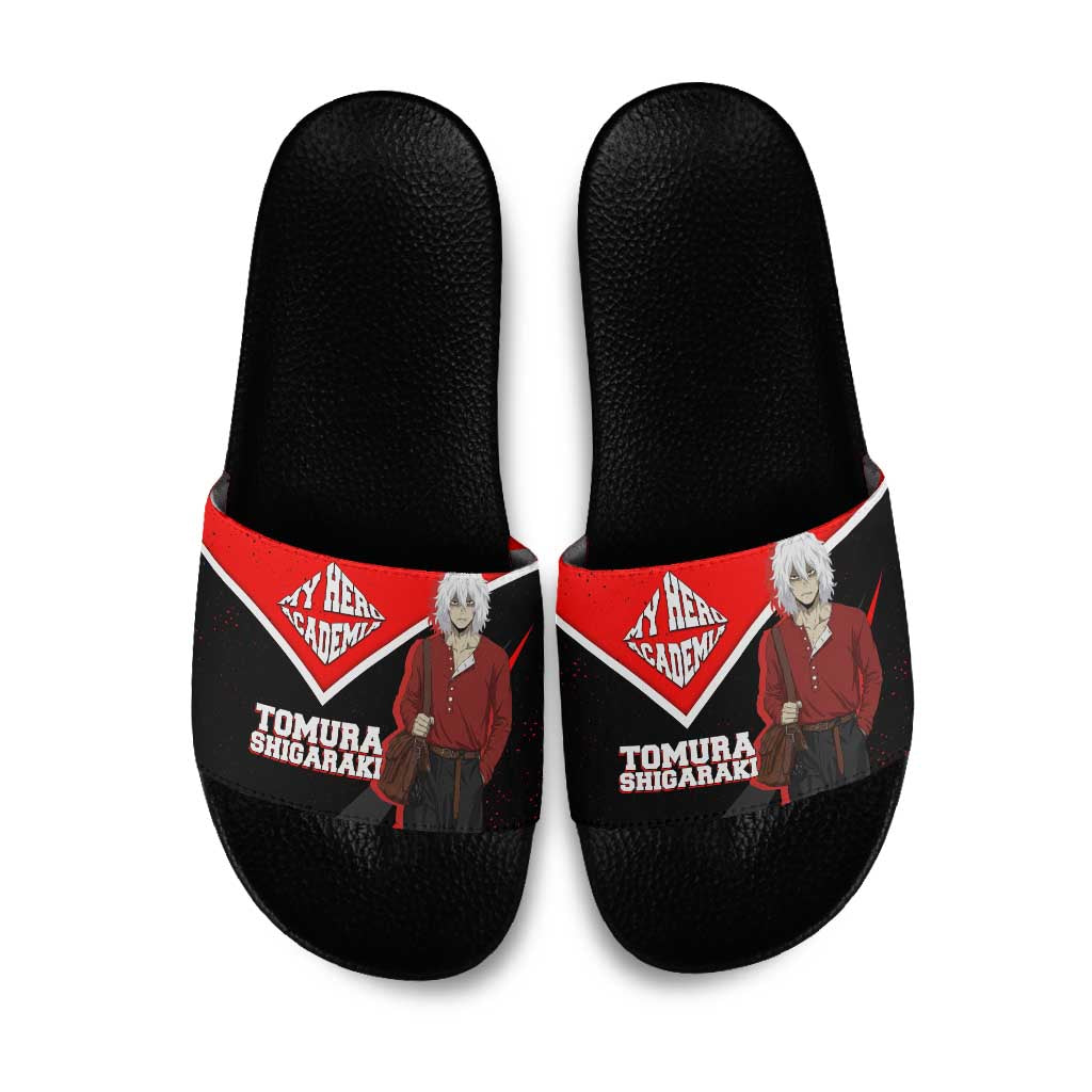 Tomura Shigaraki My Hero Academia Slide Sandals Anime Grunge Splatter Graphic Style