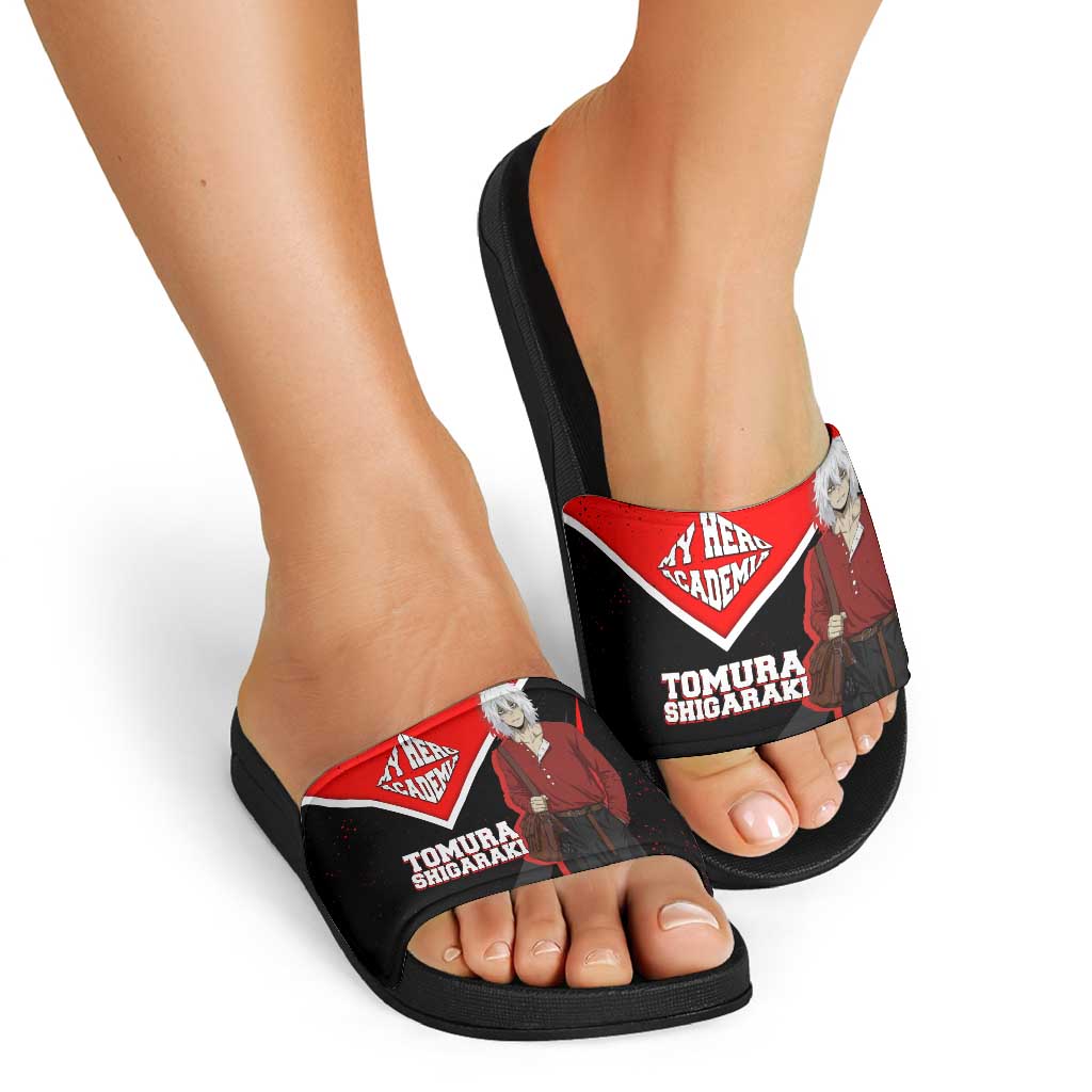 Tomura Shigaraki My Hero Academia Slide Sandals Anime Grunge Splatter Graphic Style