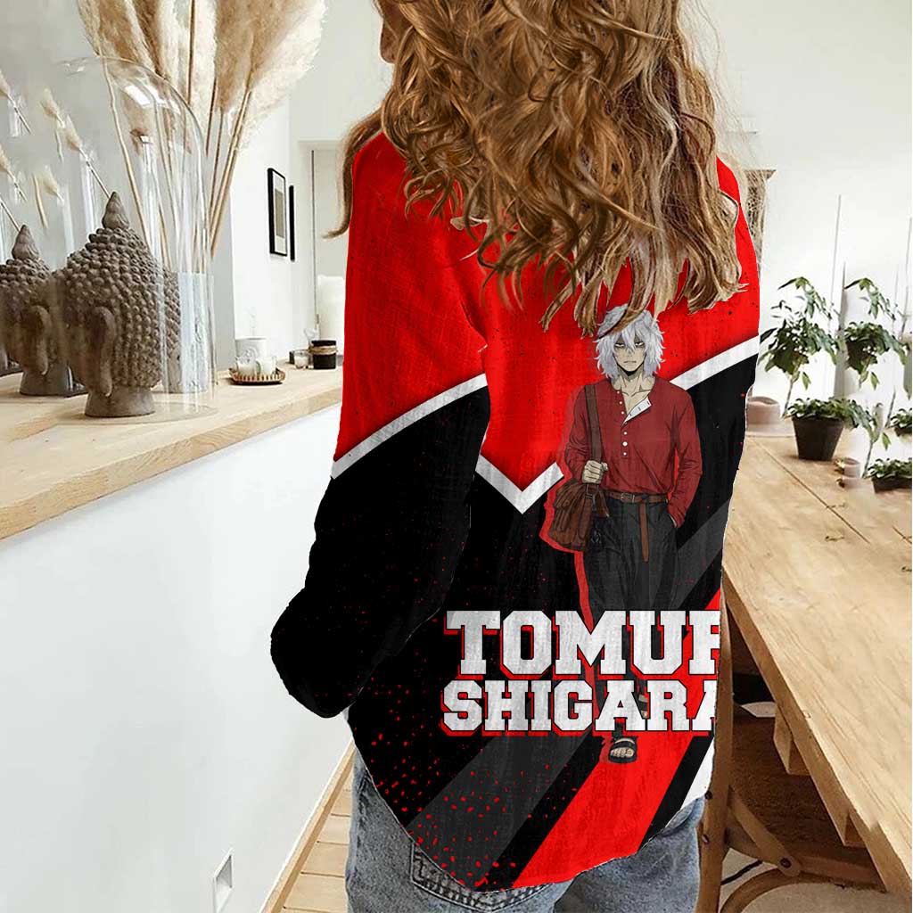 Tomura Shigaraki My Hero Academia Women Casual Shirt Anime Grunge Splatter Graphic Style