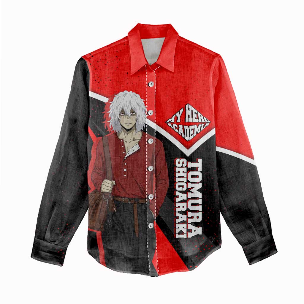 Tomura Shigaraki My Hero Academia Women Casual Shirt Anime Grunge Splatter Graphic Style