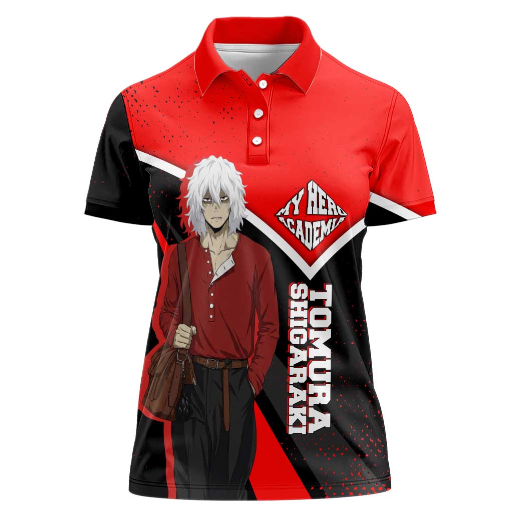 Tomura Shigaraki My Hero Academia Women Polo Shirt Anime Grunge Splatter Graphic Style