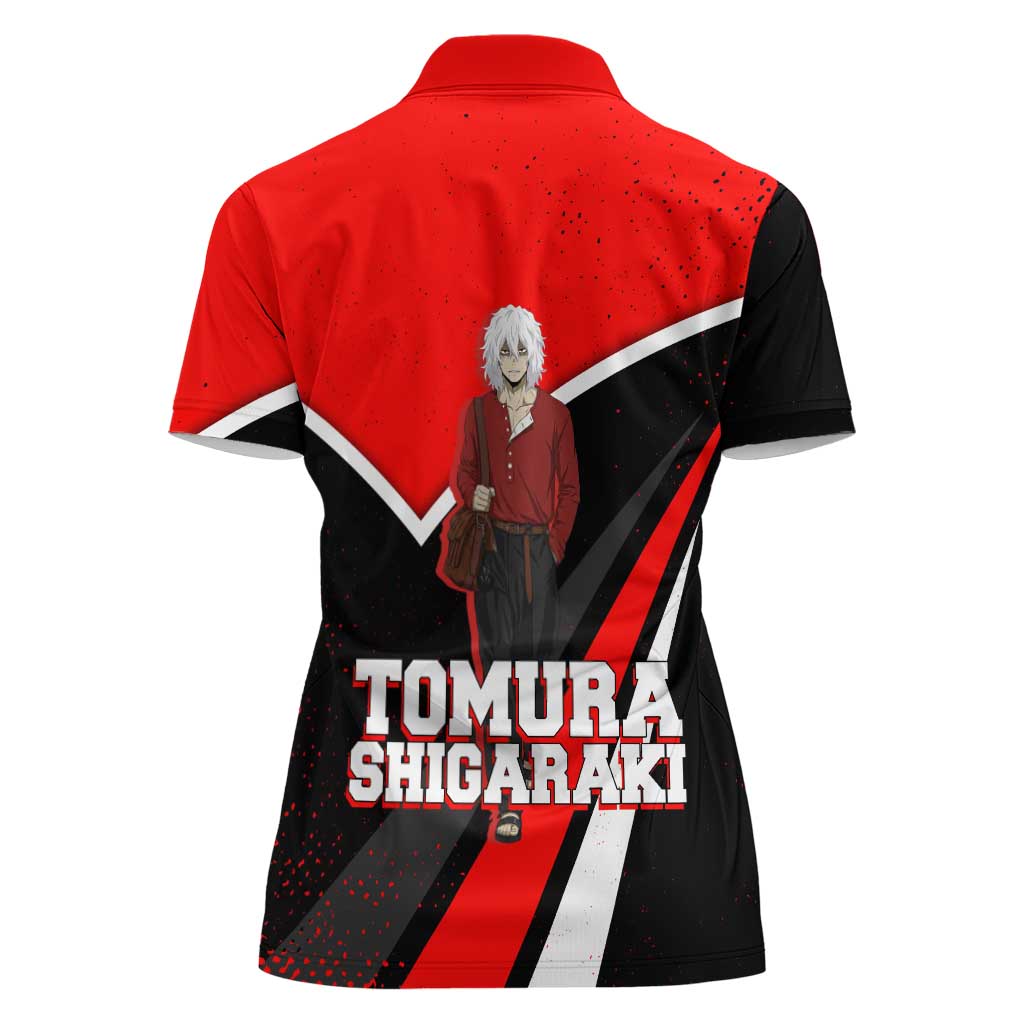 Tomura Shigaraki My Hero Academia Women Polo Shirt Anime Grunge Splatter Graphic Style