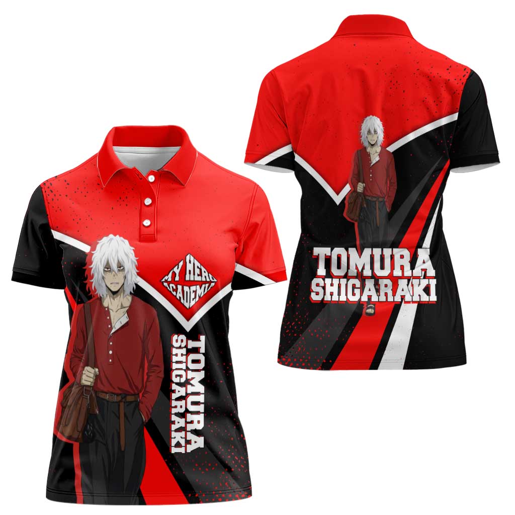 Tomura Shigaraki My Hero Academia Women Polo Shirt Anime Grunge Splatter Graphic Style