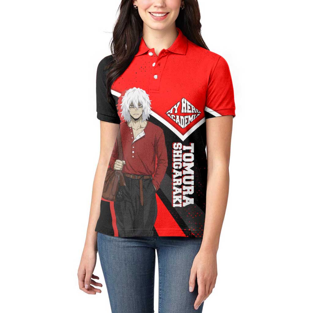 Tomura Shigaraki My Hero Academia Women Polo Shirt Anime Grunge Splatter Graphic Style